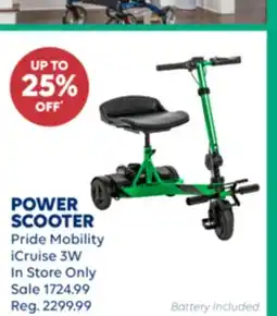 Wellwise by Shoppers POWER SCOOTER Pride Mobility iCruise 3W offer