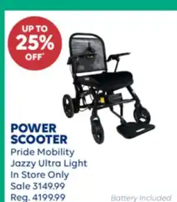 Wellwise by Shoppers POWER SCOOTER Pride Mobility Jazzy Ultra Light offer