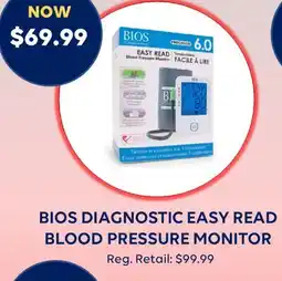 Wellwise by Shoppers BIOS DIAGNOSTIC EASY READ BLOOD PRESSURE MONITOR offer
