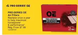 PartSource PRO-SERIES OE Air Filters offer