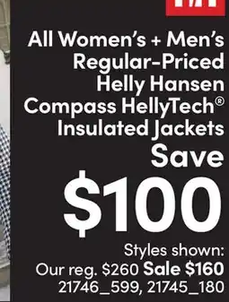 Mark's Helly Hansen Compass HellyTech Insulated Jackets offer