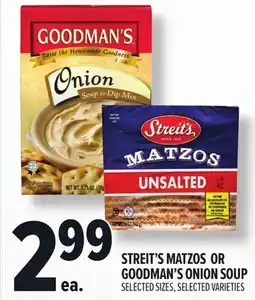 Metro STREIT'S MATZOS OR GOODMAN'S ONION SOUP offer
