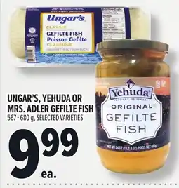 Metro UNGAR'S, YEHUDA OR MRS. ADLER GEFILTE FISH offer