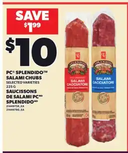 Independent City Market PC SPLENDIDO SALAMI CHUBS, 225 G offer