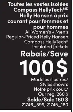 L'équipeur All Women's + Men's Regular-Priced Helly Hansen Compass HellyTech Insulated Jackets offer