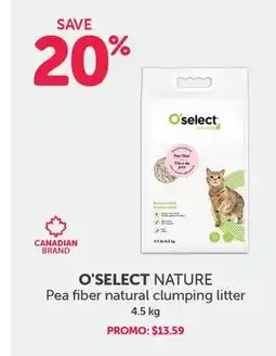 Mondou O'SELECT NATURE Pea fiber natural clumping litter offer