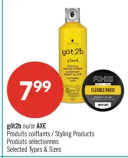 Pharmaprix göt2b or AXE Styling Products offer