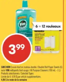 Pharmaprix NO NAME Double Roll Paper Towels (6) or VIM All Purpose Cleaners (700 mL-1 L) offer
