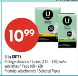 Pharmaprix U by KOTEX Liners (112 - 126) or Pads (40 - 60) offer