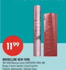 Pharmaprix MAYBELLINE NEW YORK SKY HIGH Mascara or SUPERSTAY VINYL INK Liquid Lipstick offer