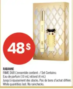 Pharmaprix RABANNE FAME DUO Set Contains: Eau de parfum (10 mL) and (4 mL) offer