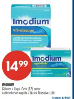 Pharmaprix IMODIUM Liqui-Gels (12) or Quick Dissolve (10) offer