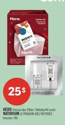 Pharmaprix HERO Holiday Kit or NATURIUM LE POUVOIR DES PEPTIDES Kit offer
