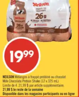 Pharmaprix NEILSON Milk Chocolate Protein Shake (12 x 325 mL) offer