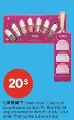 Pharmaprix QUO BEAUTY Brillant Lip Gloss or Mini Blush Balm Set offer