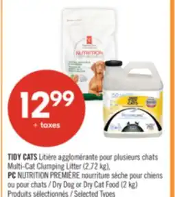 Pharmaprix TIDY CATS Multi-Cat Clumping Litter (2,72 kg), PC NUTRITION Dry Dog or Dry Cat Food (2 kg) offer