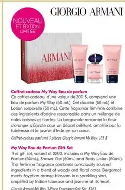 Pharmaprix Giorgio Armani My Way 3-Piece Fragrance Gift Set offer