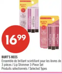 Pharmaprix BURT'S BEES Lip Shimmer 3-Piece Set offer