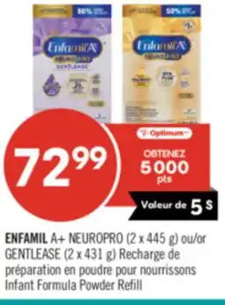 Pharmaprix ENFAMIL A+ NEUROPRO (2 x 445 g) or GENTLEASE (2 x 431 g) Infant Formula Powder Refill offer