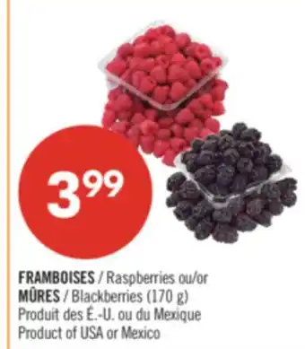 Pharmaprix Raspberries or Blackberries (170 g) offer