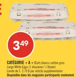 Pharmaprix CATÉGORIE A Large White Eggs offer