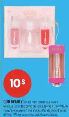 Pharmaprix QUO BEAUTY Mini Lip Gloss Trio or Glowy Balm offer