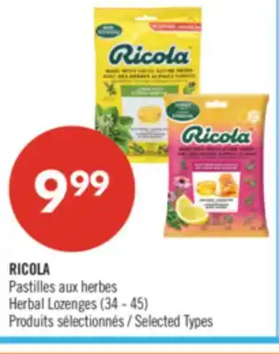 Pharmaprix RICOLA Herbal Lozenges offer
