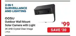 Visions Electronics Aosu Outdoor Wall Mount Solar Camera with Light offer