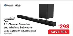 Visions Electronics Soundstage 2.1-Channel Soundbar and Wireless Subwoofer offer