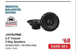 Visions Electronics ALPINE 6.5 Coaxial 2-Way Speakers offer