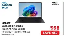 Visions Electronics Asus Vivobook S 14 OLED Ryzen AI 7 350 Laptop offer