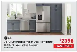 Visions Electronics LG 36 Counter Depth French Door Refrigerator offer
