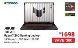 Visions Electronics Asus TUF A18 Ryzen7 260 Gaming Laptop offer