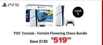 Visions Electronics PlayStation 5 Console 1TB - Fortnite Flowering Chaos Bundle offer