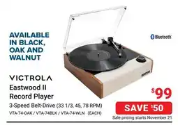 Visions Electronics VICTROLA Eastwood II Record Player offer