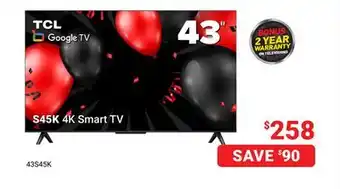 Visions Electronics TCL S45K 4K Smart TV offer