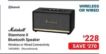 Visions Electronics Marshall Stanmore II Wireless Bluetooth Speaker offer