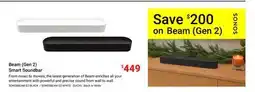 Visions Electronics Sonos Beam (Gen 2) Smart Soundbar offer