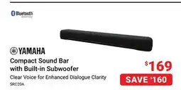 Visions Electronics YAMAHA Compact Sound Bar with Built-in Subwoofer offer