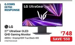 Visions Electronics LG 27 UltraGear OLED QHD Gaming Monitor offer