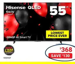 Visions Electronics Hisense 55 QD6QF 4K Smart TV offer
