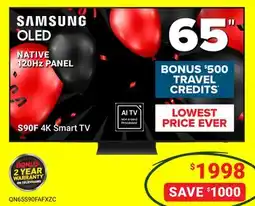 Visions Electronics 65 SAMSUNG OLED S90F 4K Smart TV offer