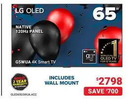 Visions Electronics LG 65 G5WUA 4K Smart TV offer
