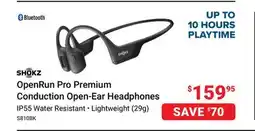 Visions Electronics Shokz IP55 OpenRun Pro Premium Conduction Open-Ear Headphones offer
