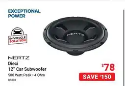Visions Electronics NERTZ Dieci 12 Car Subwoofer offer