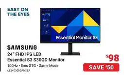 Visions Electronics SAMSUNG 24 FHD IPS LED Essential S3 S30GD Monitor offer
