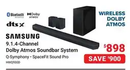 Visions Electronics SAMSUNG 9.1.4-Channel Dolby Atmos Soundbar System offer