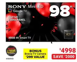 Visions Electronics Sony 98 XR50 4K Smart TV offer