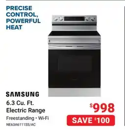 Visions Electronics SAMSUNG 6.3 Cu. Ft. Electric Range offer