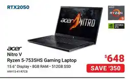 Visions Electronics Acer Nitro V Ryzen 5-7535HS Gaming Laptop offer